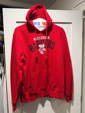 47 Brand Wisconsin Badgers Red Crewneck Hoodie